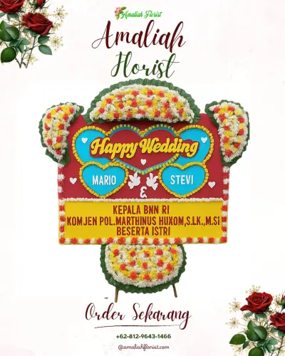 Karangan Papan Bunga Pernikahan di Rangdu